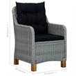vidaXL 3 Piece Dining Set in Light Grey/Black