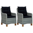 vidaXL 3 Piece Dining Set in Light Grey/Black