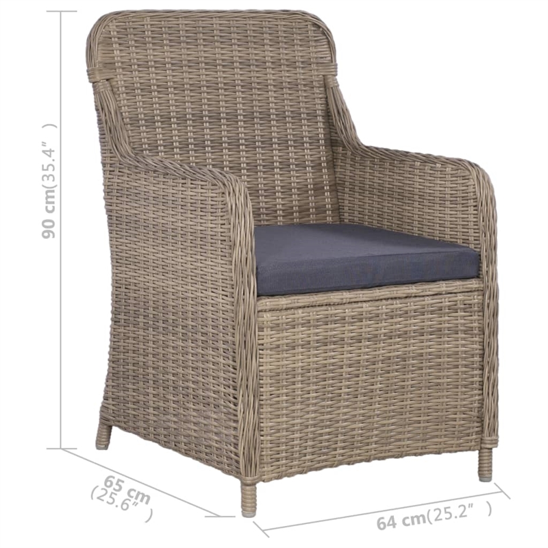 vidaXL Solid Acacia Wood Large Removable Covers Dining Set in Brown