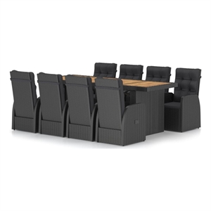 vidaXL Garden Dining Set in Black