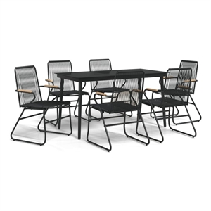 vidaXL PVC Rattan Large Garden Dining Set in Black