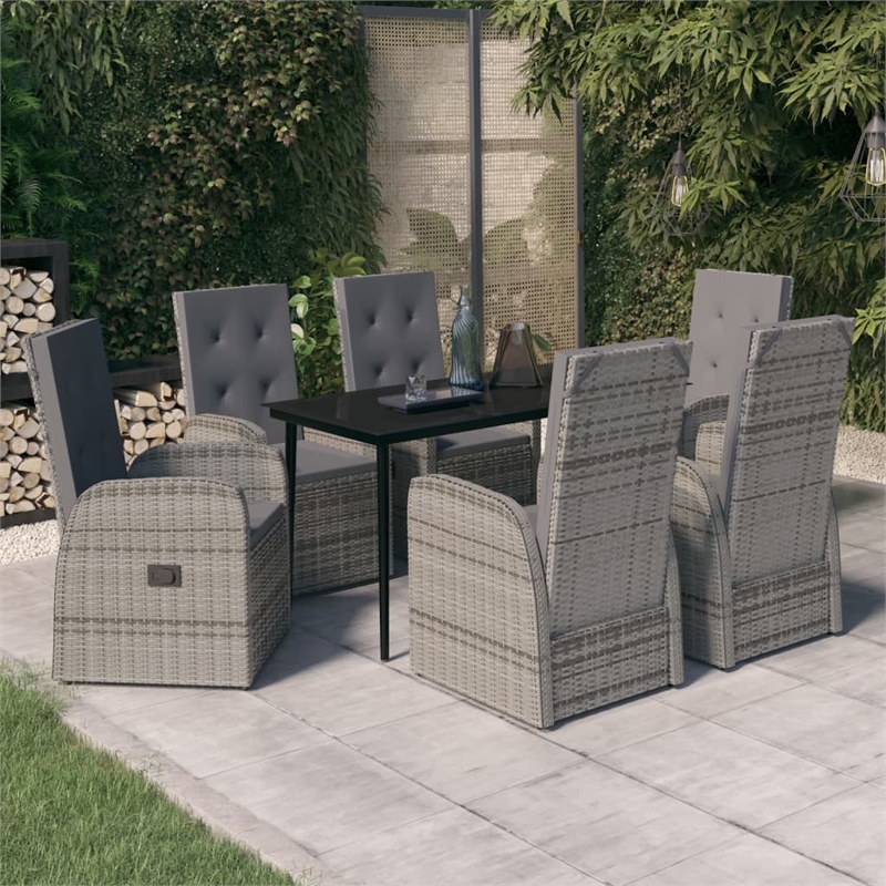 vidaXL Garden Dining Set in Grey and in Black