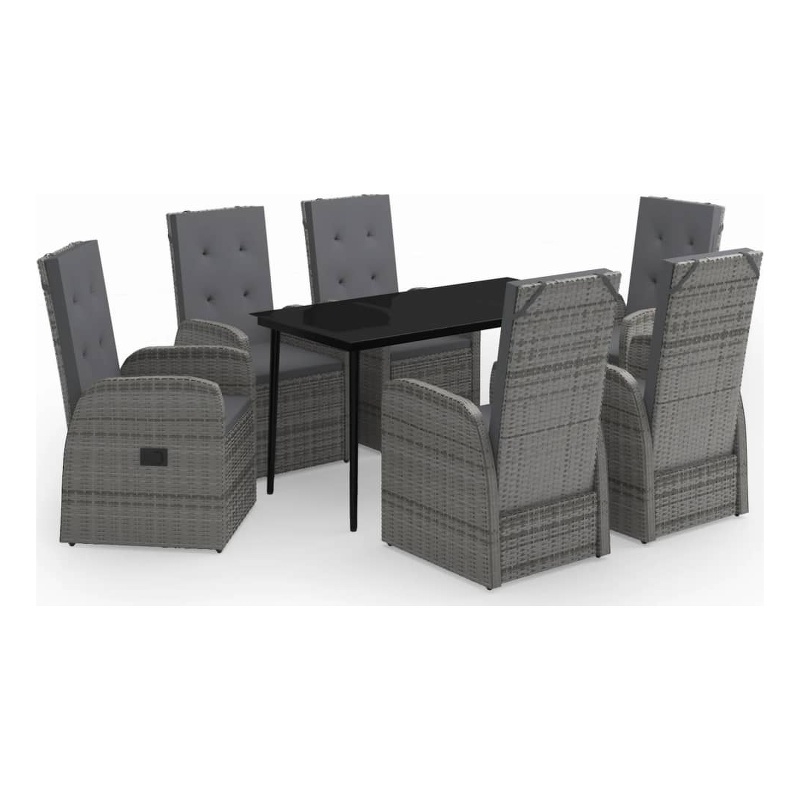 vidaXL Garden Dining Set in Grey and in Black
