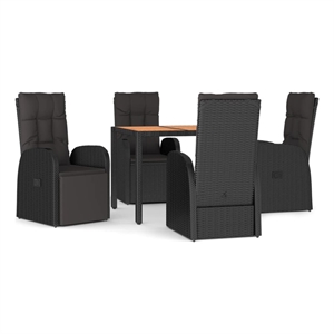 vidaXL Garden Dining Set in Black