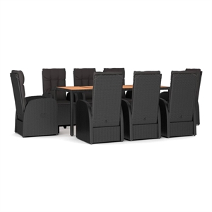 vidaXL Garden Dining Set in Black