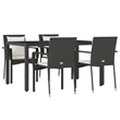 vidaXL Garden Dining Set in Black/Cream White