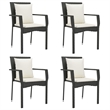 vidaXL Garden Dining Set in Black/Cream White