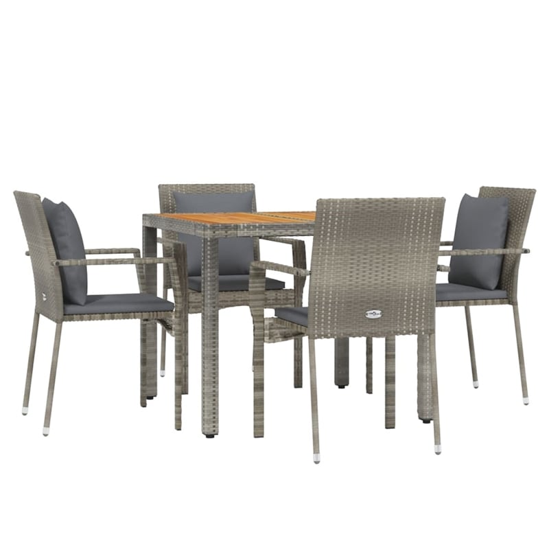 vidaXL PE Rattan Standard Modular Garden Dining Set in Grey
