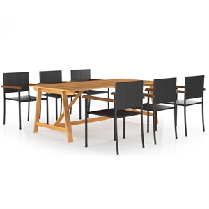 vidaXL Dining Set in Black and in Brown