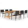vidaXL Dining Set in Black and in Brown