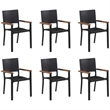 vidaXL Dining Set in Black and in Brown