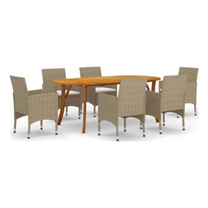 vidaXL Dining Set in Beige/Cream White
