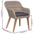 vidaXL Solid Acacia Wood Medium Dining Set in Brown