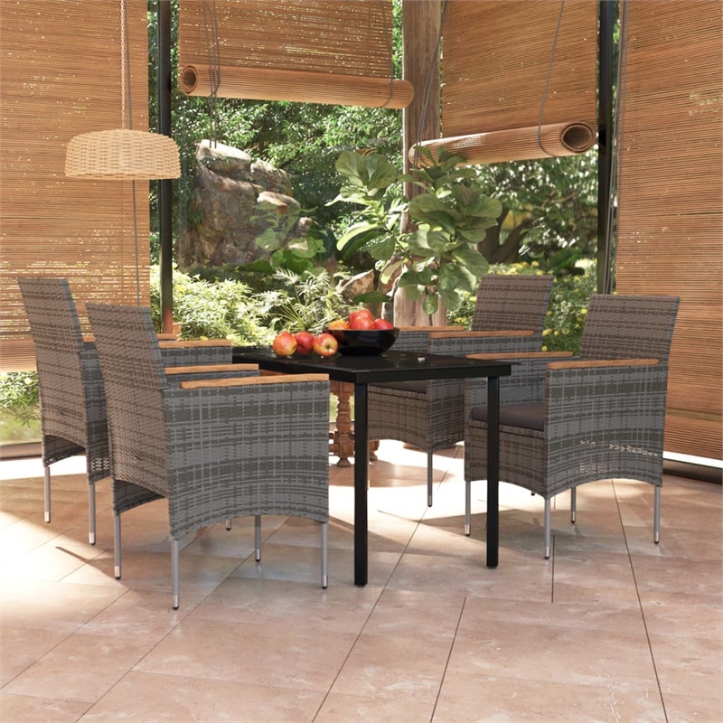 vidaXL Garden Dining Set in Grey and in Black