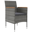 vidaXL Garden Dining Set in Grey and in Black