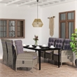 vidaXL Garden Dining Set in Grey and in Black