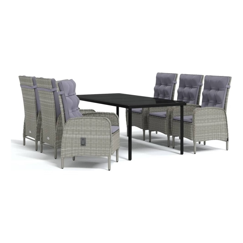vidaXL Garden Dining Set in Grey and in Black