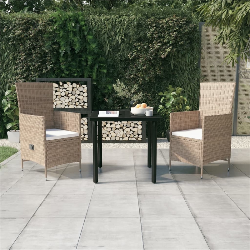 vidaXL Garden Dining Set in Beige