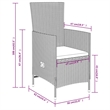 vidaXL Garden Dining Set in Beige