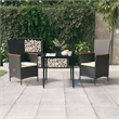 vidaXL Garden Dining Set in Black and Cream White