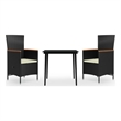vidaXL Garden Dining Set in Black and Cream White