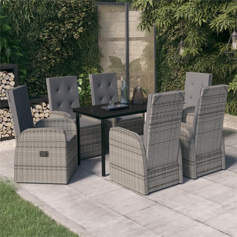 vidaXL Garden Dining Set in Grey and in Black