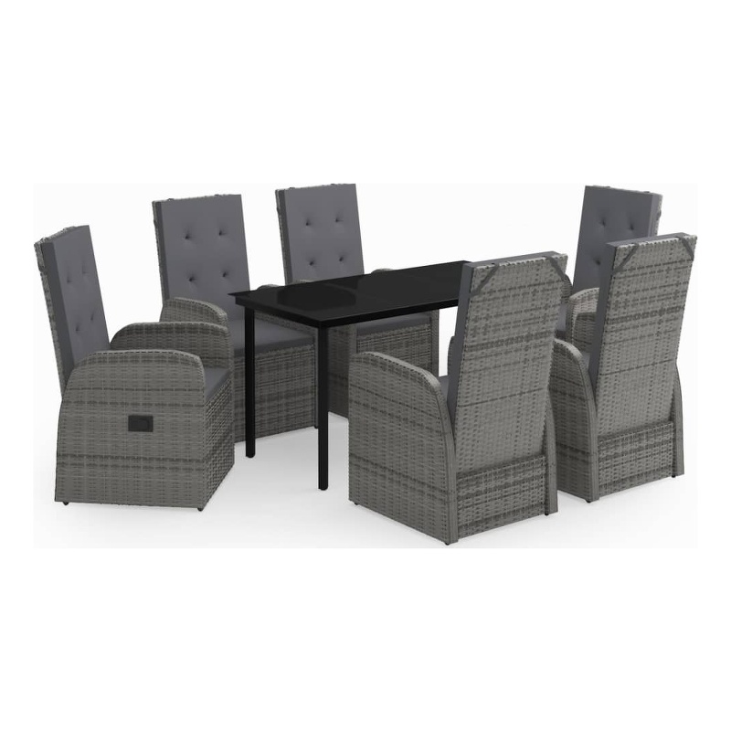 vidaXL Garden Dining Set in Grey and in Black