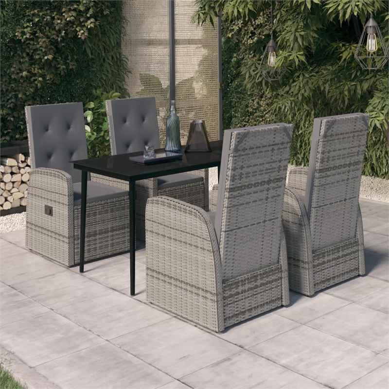 vidaXL Patio Dining Set in Grey and in Black