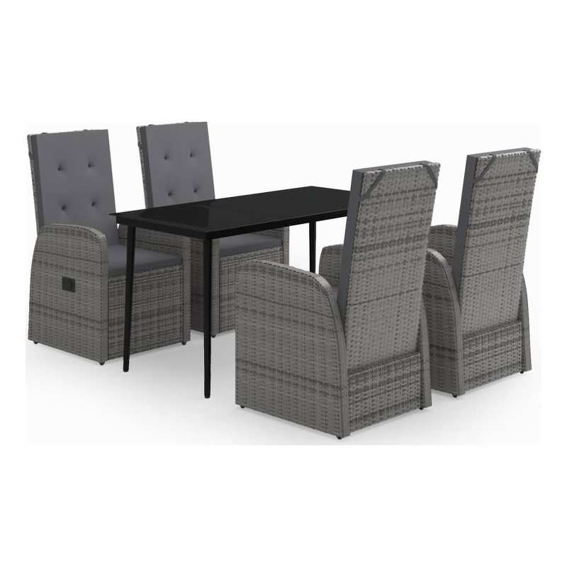 vidaXL Patio Dining Set in Grey and in Black