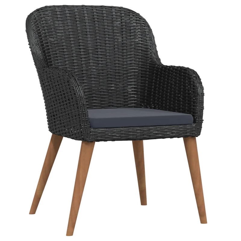 vidaXL Garden Dining Set in Black/Dark Grey
