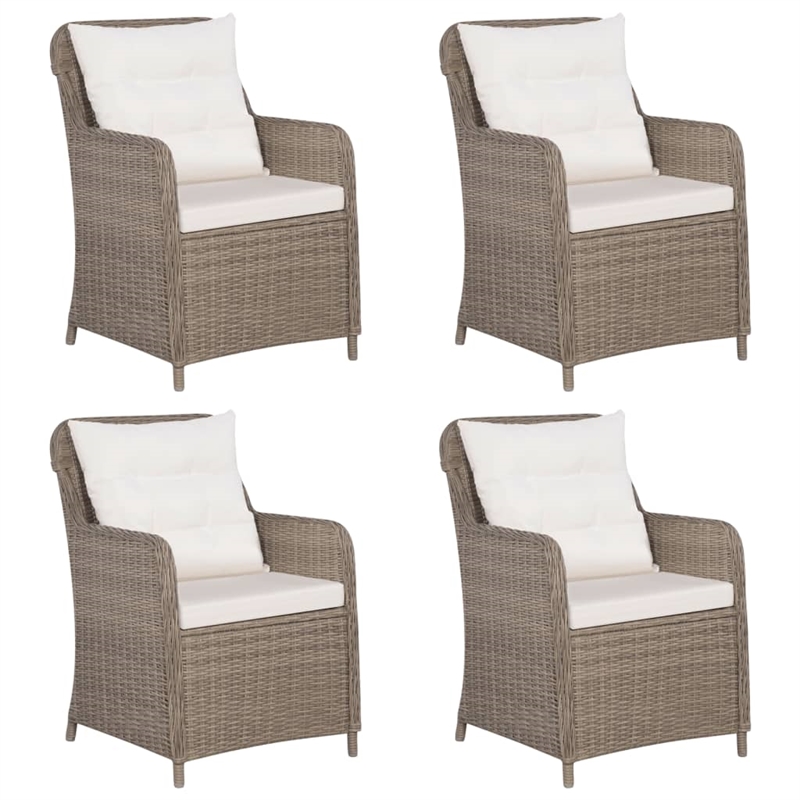 vidaXL Garden Dining Set in Brown/Black/Cream