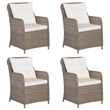 vidaXL Garden Dining Set in Brown/Black/Cream