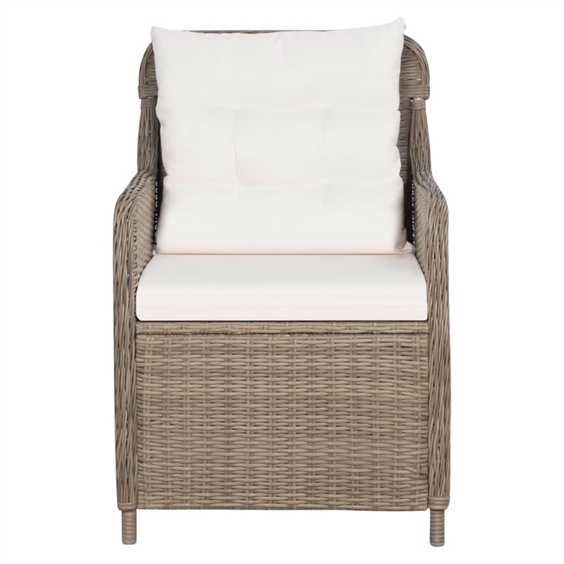vidaXL Garden Dining Set in Brown/Black/Cream