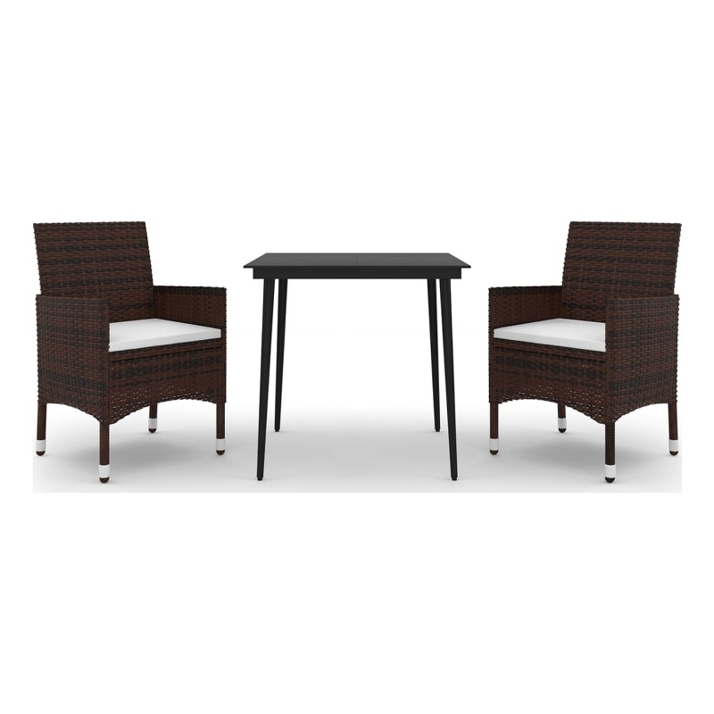 vidaXL PE Rattan Garden Dining Set in Brown