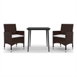 vidaXL PE Rattan Garden Dining Set in Brown