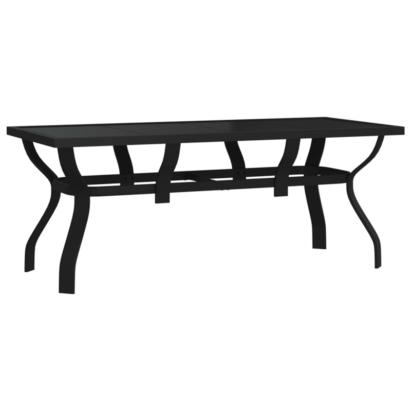 vidaXL Powder-Coated Steel 7 Piece Foldable Garden Dining Set in Grey