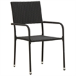 vidaXL PE Rattan/Steel/Solid Acacia Wood Outdoor Dining Set in Black