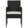 vidaXL PE Rattan/Steel/Solid Acacia Wood Outdoor Dining Set in Black