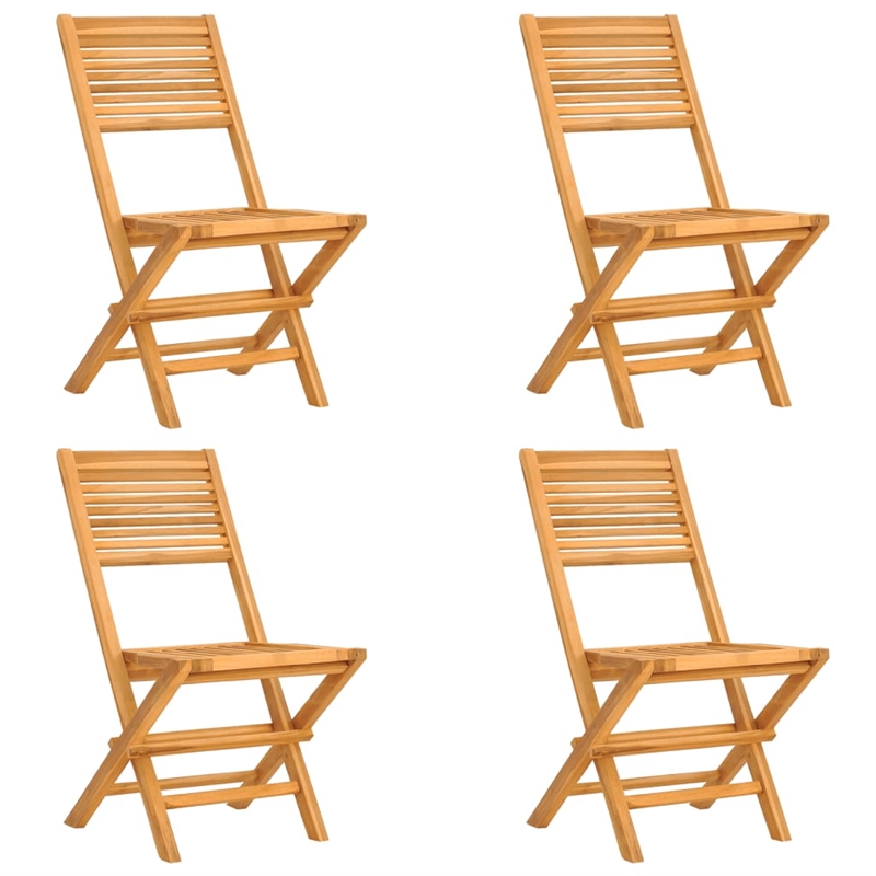 vidaXL Teak Wood Medium Foldable Garden Dining Set in Natural