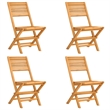 vidaXL Teak Wood Medium Foldable Garden Dining Set in Natural
