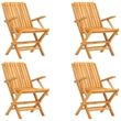 vidaXL Solid Teak Wood Medium Garden Dining Set in Natural