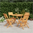 vidaXL Solid Teak Wood Medium Foldable Garden Dining Set in Natural
