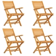 vidaXL Solid Teak Wood Small Foldable Garden Dining Set in Natural