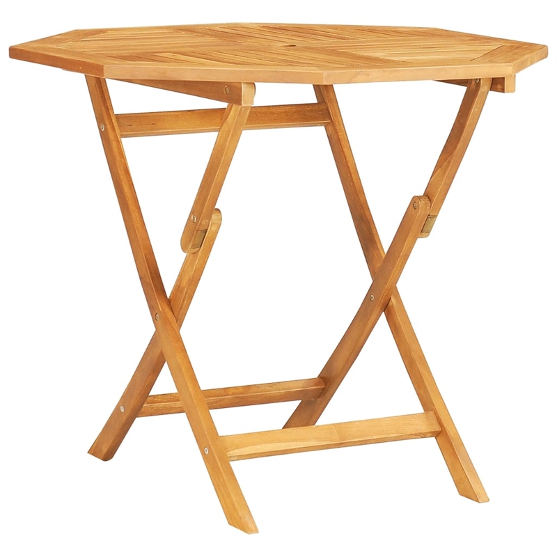 vidaXL Solid Teak Wood Small Foldable Garden Dining Set in Natural