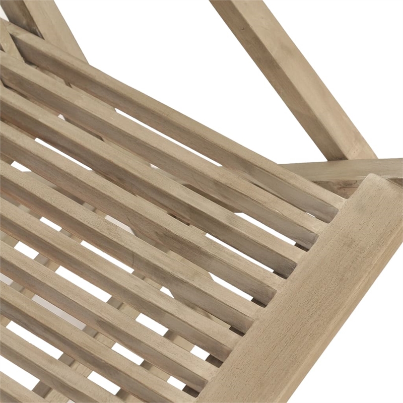 vidaXL Solid Teak Wood Medium Foldable Garden Dining Set in Grey