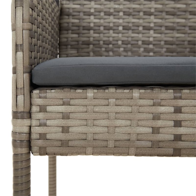 vidaXL PE Rattan Garden Dining Set in Grey