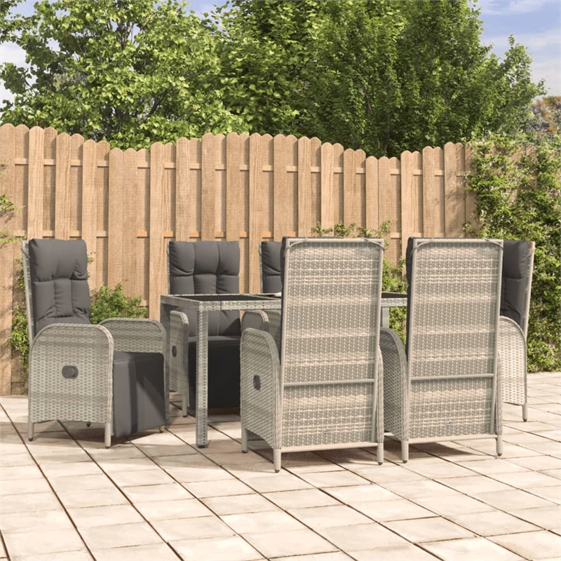 vidaXL Garden Dining Set in Grey/Dark Grey