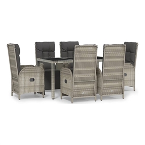 vidaXL Garden Dining Set in Grey/Dark Grey