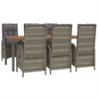 vidaXL Garden Dining Set in Grey/Dark Grey