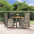vidaXL Garden Dining Set in Grey/Dark Grey